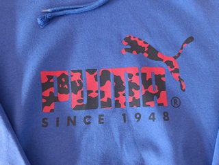 Puma Sudadera Capucha L Azul Oscuro Logo Negro Roj