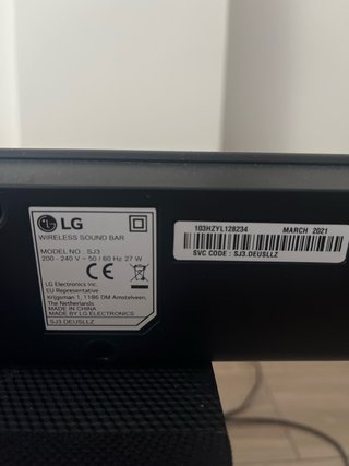Barra Sonido LG SJ3 2.1 + Subwoofer Inalambrico