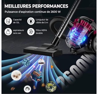 Aspiradora sin bolsa 2600W