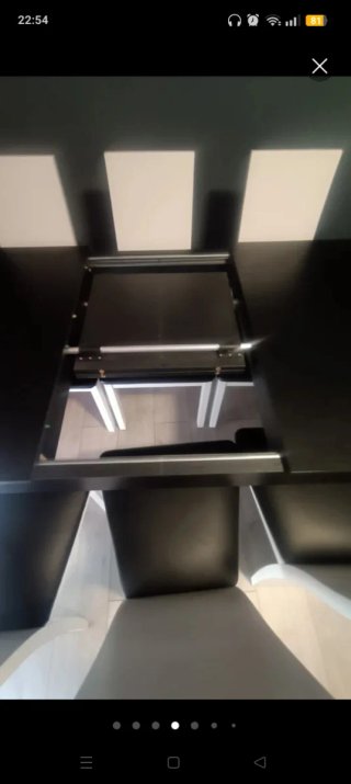 Mesa de comedor extensible negra + 6 sillas