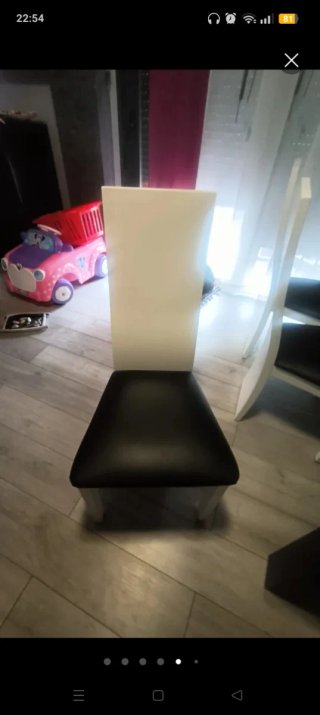 Mesa de comedor extensible negra + 6 sillas