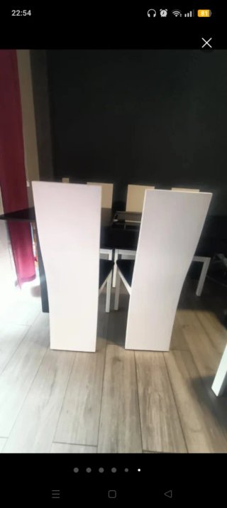 Mesa de comedor extensible negra + 6 sillas