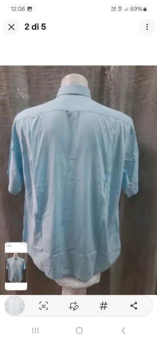 Camicia Uomo Christian Dior Cotone Azzurra XL