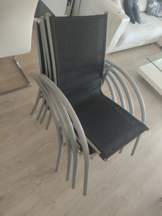 4 Sillas Aluminio Terraza