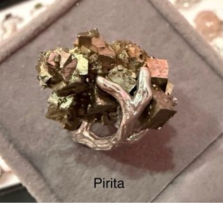 Anillos minerales bruto plata925 ajustable elige