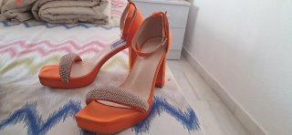Botines negros tacón abierto mujer