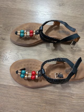 Ompies Sandalias Mujer Negro/Marrón