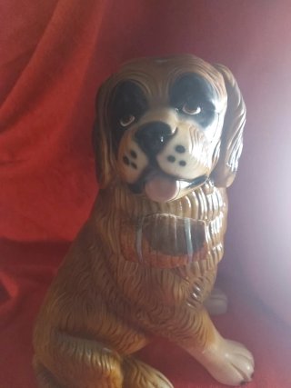 Figura Perro San Bernardo Cerámica