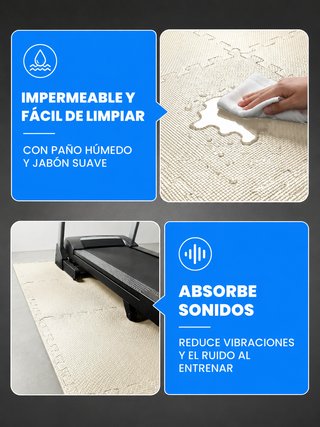 Alfombra Puzzle Suelo Fit 28 piezas - Blanca