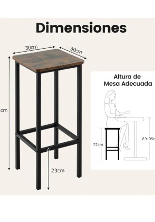Taburetes madera y metal. 12 unidades.