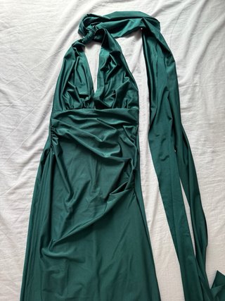 Vestido verde botella