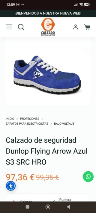 Zapatillas, zapatos, botas Dunlop seguridad T.47