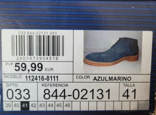 Zapatos Dustin Hombre Talla 41 Azul Marino
