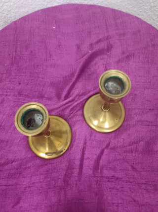 Juego de 2 candelabros dorados