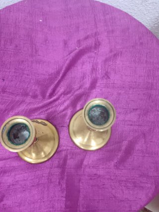 Juego de 2 candelabros dorados