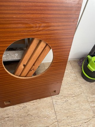 Mesa camilla con base estufa madera