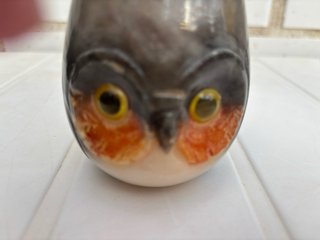 SALDO Búho de porcelana con cerillas