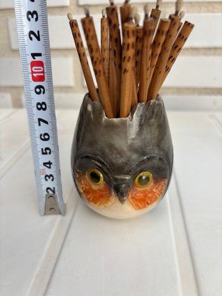 SALDO Búho de porcelana con cerillas