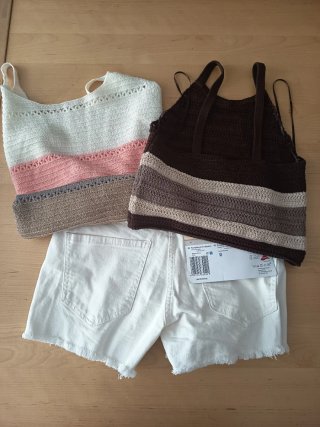 Lote 2 tops y short blanco