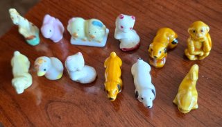 12 Figuras Porcelana Animales Miniatura