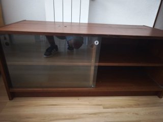 Mueble TV o Salón Madera y Cristal