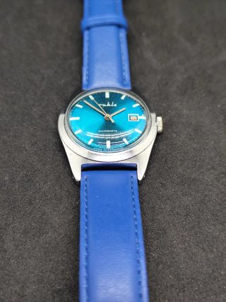 Reloj Vintage Ruhla Azul Turquesa RDA mecánico