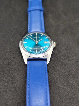 Reloj Vintage Ruhla Azul Turquesa RDA mecánico