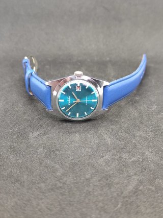 Reloj Vintage Ruhla Azul Turquesa RDA mecánico