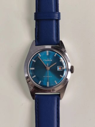 Reloj Vintage Ruhla Azul Turquesa RDA mecánico