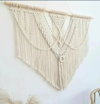 Tapiz Macramé y Planta Artificial