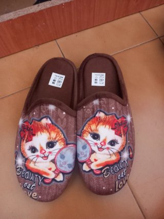 Zapatillas de casa mujer gato