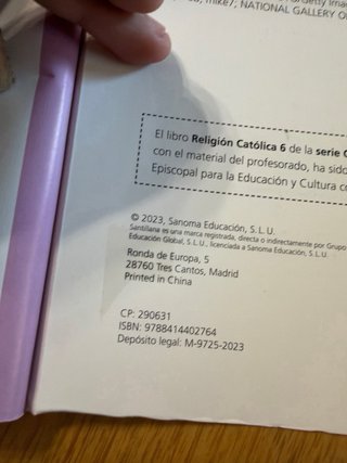 Religión Católica 6 Primaria - Santillana