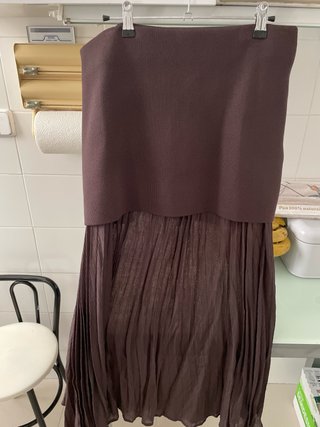 Falda larga marrón talla L