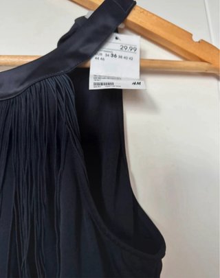 Top H&M Negro Flecos Talla S