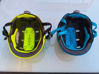Casco Btwin, 2 modelos: Amarillo y Azul