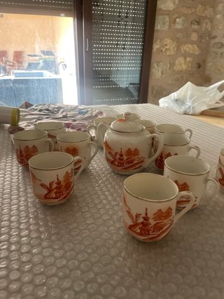 Juego de té tetera y tazas