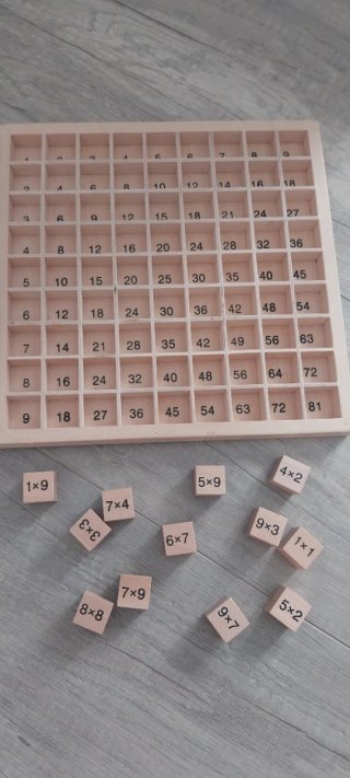 Juego Matemático Madera Niños Tablero Multiplicar