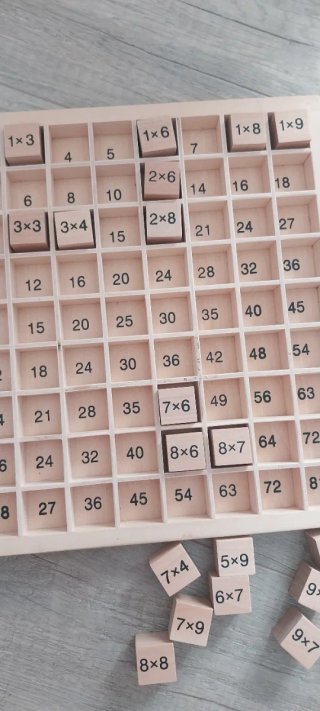 Juego Matemático Madera Niños Tablero Multiplicar