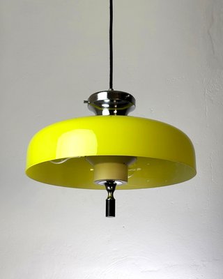 Lampadario Space Age Vetro Giallo Opale Anni '60