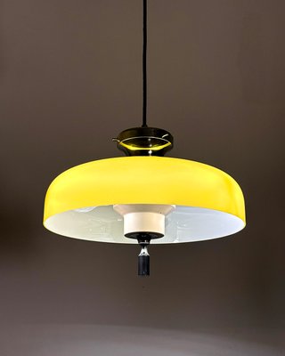 Lampadario Space Age Vetro Giallo Opale Anni '60