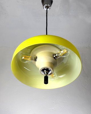 Lampadario Space Age Vetro Giallo Opale Anni '60