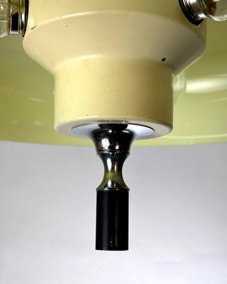Lampadario Space Age Vetro Giallo Opale Anni '60