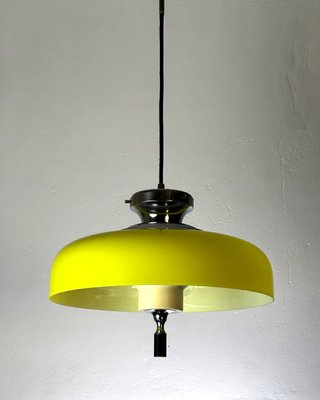 Lampadario Space Age Vetro Giallo Opale Anni '60