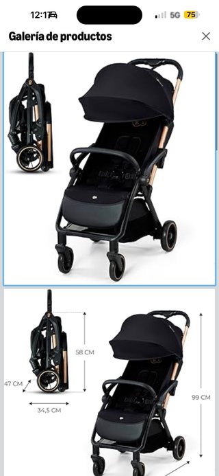 Silla de Paseo Kinderkraft APINO Negra (NUEVO)