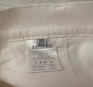 Bermudas Bikkembergs niño blancas T.10