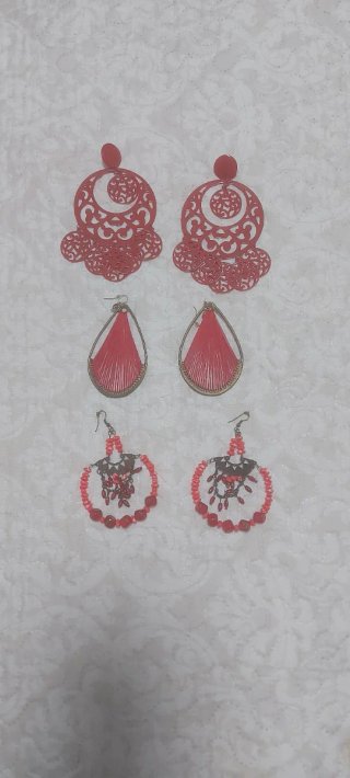 Lote de 3 pares de pendientes