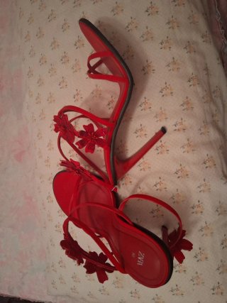 Sandalias ZARA Rojas Talla 38 Flores