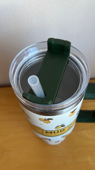 Taza termo con pajita y asa