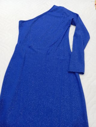 Vestido fiesta brillo azul talla S