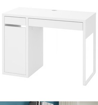 Escritorio blanco madera y metal
